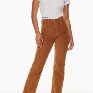 Aritzia Sunday Best 100% Cotton Tan Slim Straight Corduroy Pants Cords sz 4